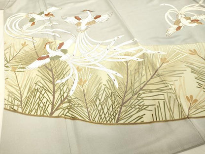 平和屋着物●豪華色留袖　作家物　駒刺繍　鳳凰松文　金彩　正絹　逸品　DAAV8585tw