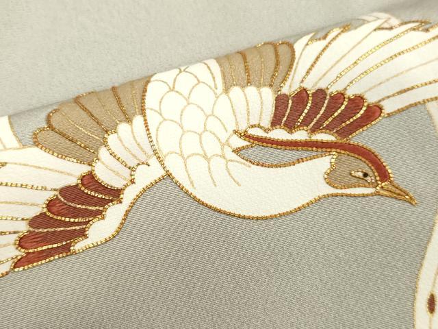 平和屋着物●豪華色留袖　作家物　駒刺繍　鳳凰松文　金彩　正絹　逸品　DAAV8585tw