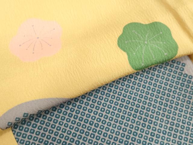 平和屋着物●振袖用長襦袢　袷　舞梅文　半衿刺繍　正絹　逸品　DAAV8596tw