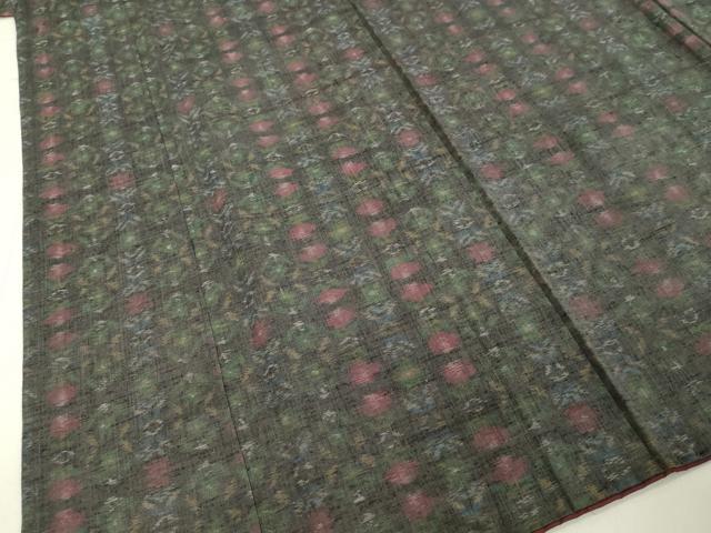 平和屋着物●上質な紬 草花文 正絹 逸品 DAAV8603tw