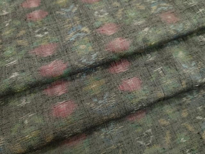 平和屋着物●上質な紬 草花文 正絹 逸品 DAAV8603tw