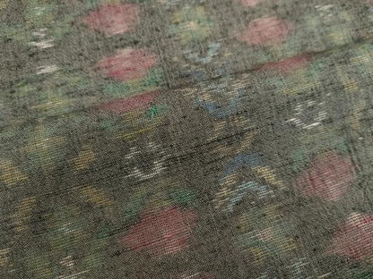 平和屋着物●上質な紬 草花文 正絹 逸品 DAAV8603tw
