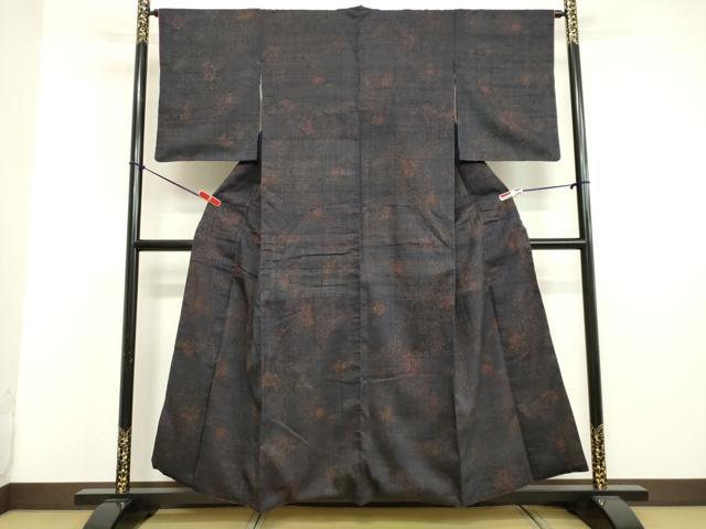 平和屋着物●上質な紬 洋花文 正絹 逸品 DAAV8629tw