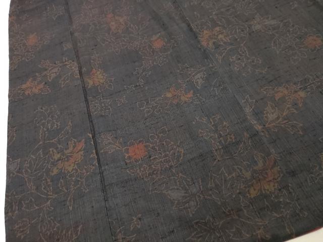 平和屋着物●上質な紬 洋花文 正絹 逸品 DAAV8629tw