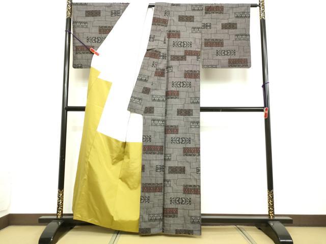 平和屋着物●本場大島紬 7マルキ 洋花文 正絹 逸品 DAAV8631tw