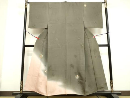平和屋着物●友禅作家の巨匠 浅井青仁 訪問着 草花丸文 暈し染め 金彩 正絹 逸品 DAAV8639tw