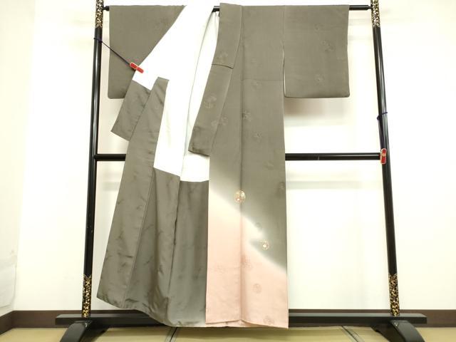 平和屋着物●友禅作家の巨匠 浅井青仁 訪問着 草花丸文 暈し染め 金彩 正絹 逸品 DAAV8639tw