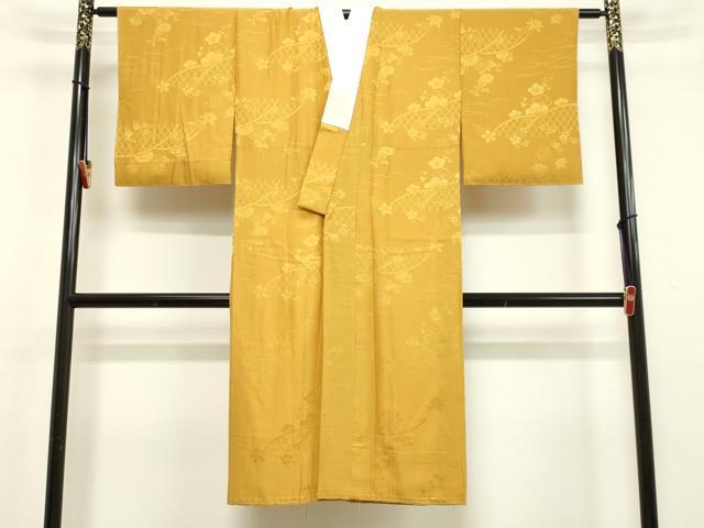平和屋着物●長襦袢　袷　草花地紋　櫨染色　正絹　逸品　DAAV8640tw