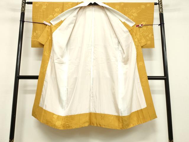平和屋着物●長襦袢　袷　草花地紋　櫨染色　正絹　逸品　DAAV8640tw