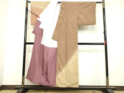 平和屋着物●本塩沢　やまだ織　訪問着　染色作家　桐村博　抽象文様　正絹　逸品　DAAV8661tw