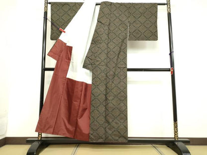 平和屋着物●本場大島紬 7マルキ 花菱文 正絹 逸品 DAAV8674tw