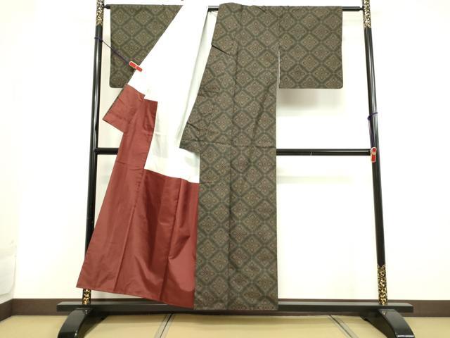 平和屋着物●本場大島紬 7マルキ 花菱文 正絹 逸品 DAAV8674tw