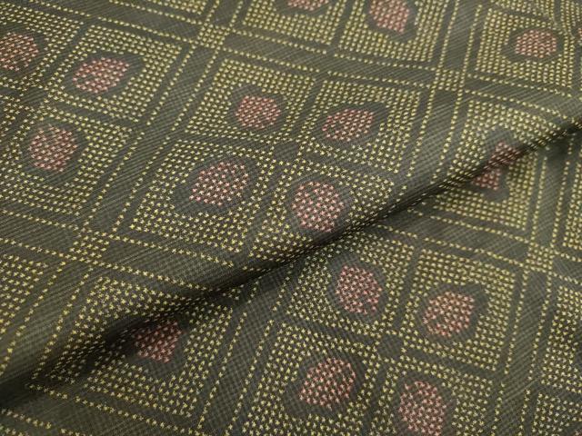 平和屋着物●本場大島紬 7マルキ 花菱文 正絹 逸品 DAAV8674tw