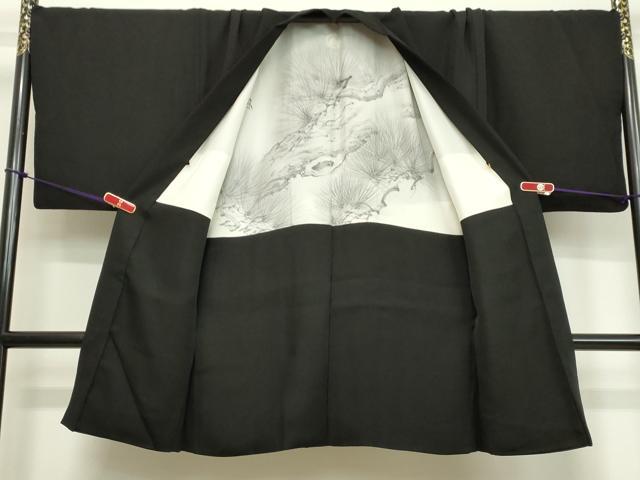平和屋着物●男性　黒紋付・羽織セット　正絹　逸品　DAAV8681tw