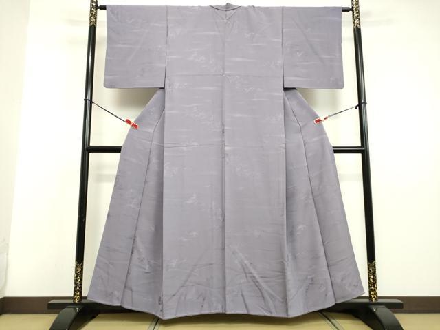 平和屋着物●上質な色無地 風景地紋 藤鼠色 正絹 逸品 DAAV8685tw