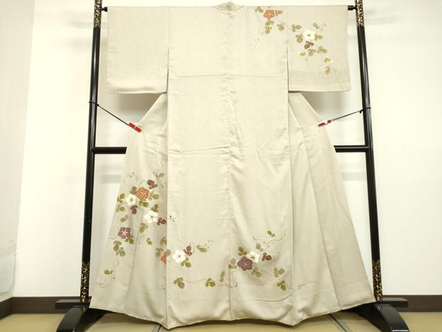平和屋着物●訪問着 駒刺繍 草花文 金彩 正絹 逸品 DAAV8689tw