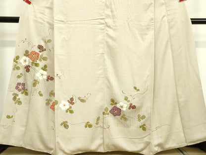平和屋着物●訪問着 駒刺繍 草花文 金彩 正絹 逸品 DAAV8689tw
