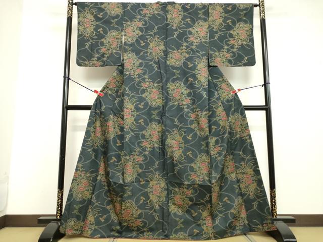 平和屋着物●本場大島紬　7マルキ　花車文　正絹　逸品　DAAV8695tw