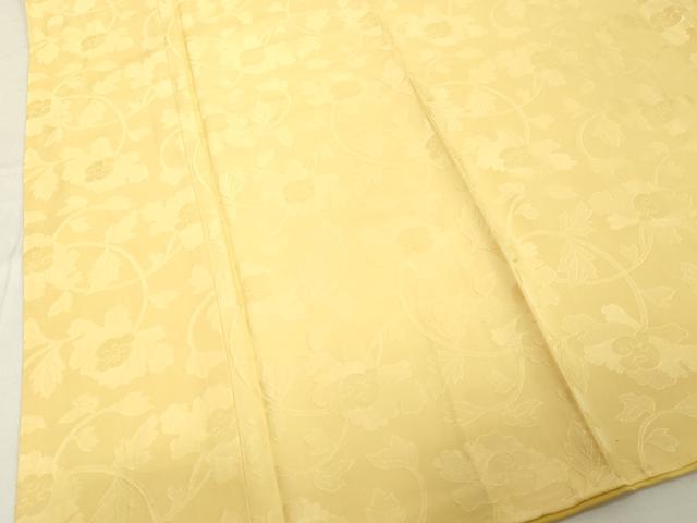 平和屋着物●上質な色無地　更紗花唐草地紋　サンシャインイエロー色　正絹　逸品　未使用　DAAV8710tw