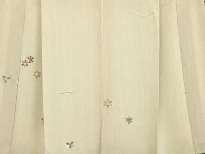 平和屋着物●訪問着　総刺繍　舞花文　金銀糸　反端付き　正絹　逸品　DAAV8716tw