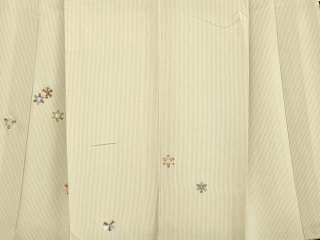 平和屋着物●訪問着　総刺繍　舞花文　金銀糸　反端付き　正絹　逸品　DAAV8716tw