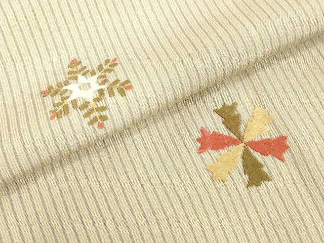 平和屋着物●訪問着　総刺繍　舞花文　金銀糸　反端付き　正絹　逸品　DAAV8716tw