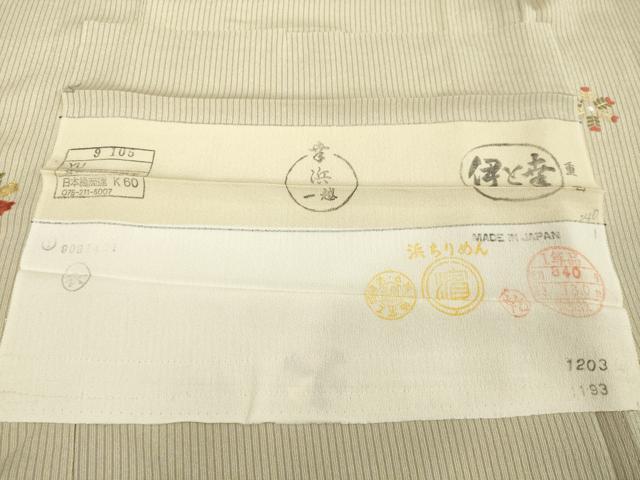 平和屋着物●訪問着　総刺繍　舞花文　金銀糸　反端付き　正絹　逸品　DAAV8716tw