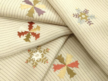 平和屋着物●訪問着　総刺繍　舞花文　金銀糸　反端付き　正絹　逸品　DAAV8716tw