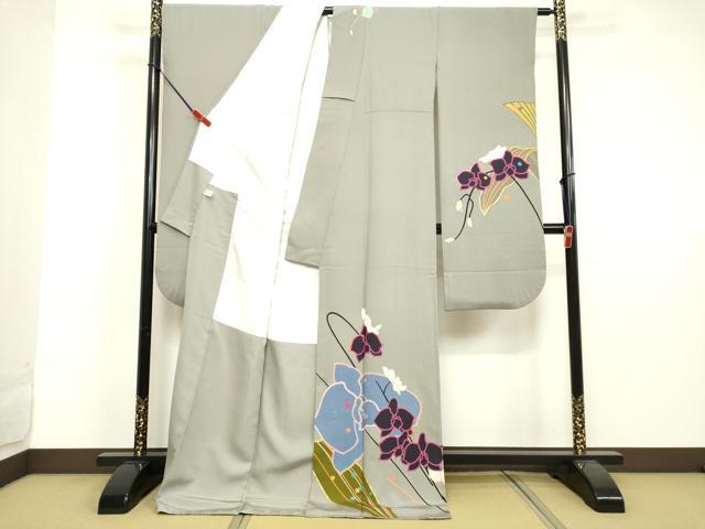 平和屋着物●豪華振袖　ピエール・カルダン　胡蝶蘭　金彩　鬼しぼ縮緬　正絹　逸品　DAAV8729tw