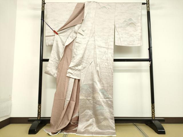 平和屋着物●訪問着 重ね山文 仮絵羽 正絹 逸品 未使用 DAAV8735tw
