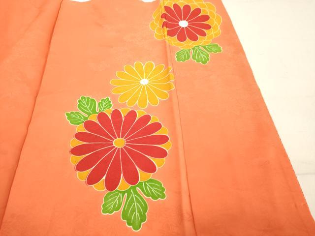 平和屋着物●豪華振袖　駒刺繍　亀甲草花文　金彩　正絹　逸品　DAAV8737tw