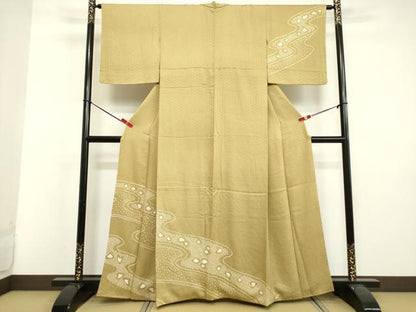 平和屋着物●訪問着 絞り 流水文 正絹 逸品 DAAV8742tw
