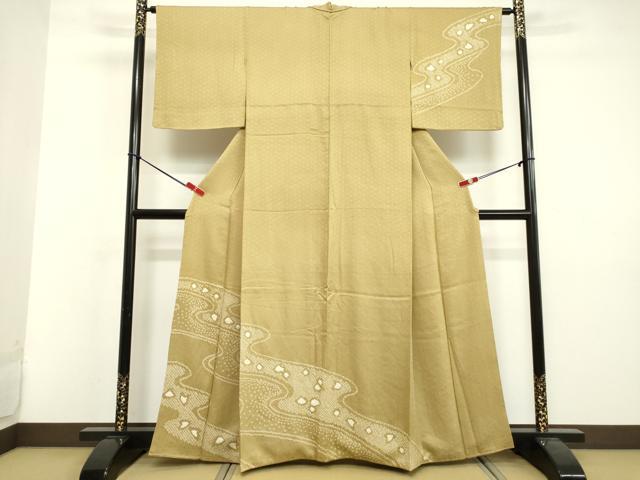 平和屋着物●訪問着 絞り 流水文 正絹 逸品 DAAV8742tw