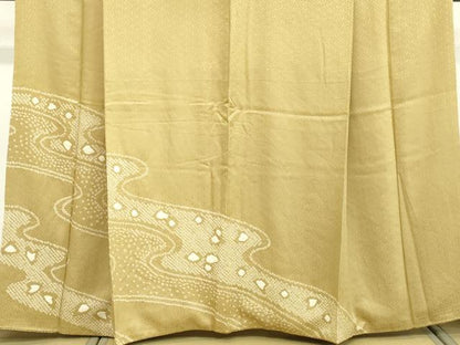 平和屋着物●訪問着 絞り 流水文 正絹 逸品 DAAV8742tw