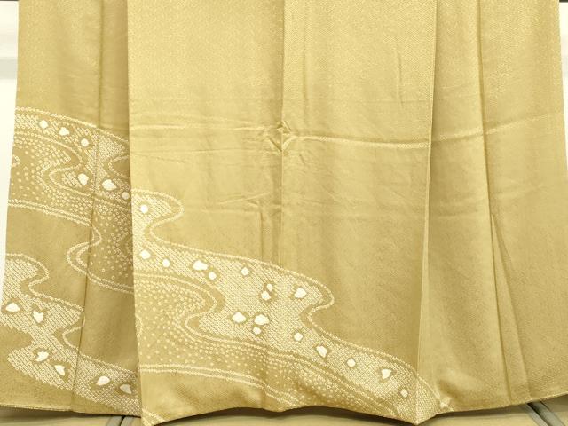 平和屋着物●訪問着 絞り 流水文 正絹 逸品 DAAV8742tw