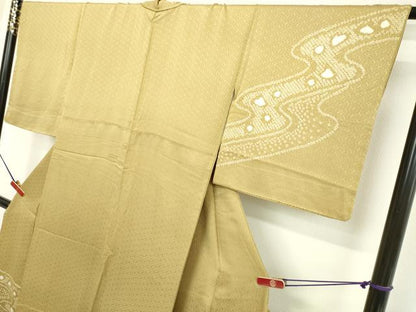 平和屋着物●訪問着 絞り 流水文 正絹 逸品 DAAV8742tw