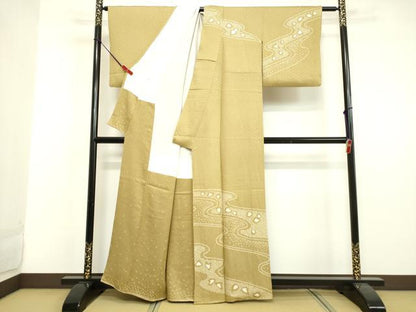 平和屋着物●訪問着 絞り 流水文 正絹 逸品 DAAV8742tw