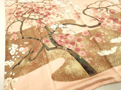 平和屋着物●友禅作家の巨匠 浅井青仁 色留袖 枝花文 金彩 正絹 逸品 DAAV8743tw