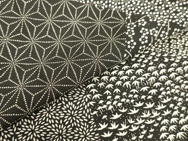 平和屋着物●江戸小紋 寄せ小紋柄 黒地 正絹 逸品 DAAV8745tw