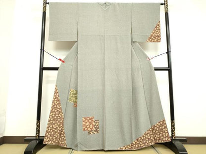 平和屋着物●訪問着　色紙花唐草文　ますいわ屋扱い　正絹　逸品　DAAV8750tw