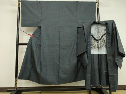 平和屋着物●男性 本場大島紬 アンサンブル 100亀甲 総詰め 正絹 逸品 未使用 DAAV8751tw