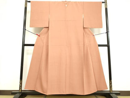 平和屋着物●上質な色無地 ときがら茶色 正絹 逸品 DAAV8754tw