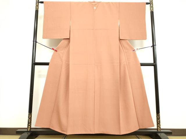 平和屋着物●上質な色無地 ときがら茶色 正絹 逸品 DAAV8754tw