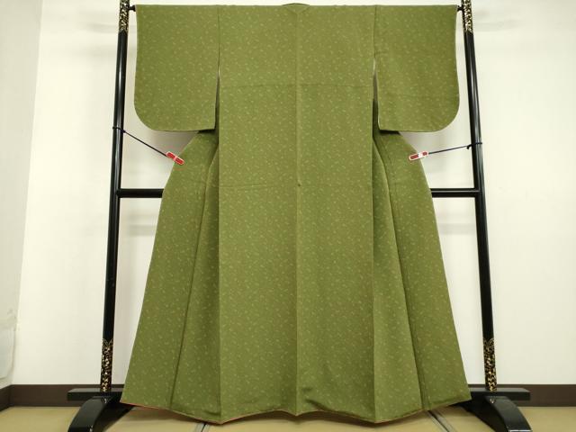 平和屋着物●上質な小紋 舞花文 鬼しぼ縮緬 正絹 逸品 未使用 DAAV8757tw