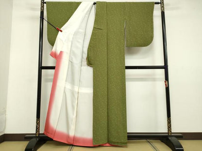 平和屋着物●上質な小紋 舞花文 鬼しぼ縮緬 正絹 逸品 未使用 DAAV8757tw