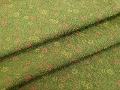 平和屋着物●上質な小紋 舞花文 鬼しぼ縮緬 正絹 逸品 未使用 DAAV8757tw