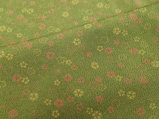 平和屋着物●上質な小紋 舞花文 鬼しぼ縮緬 正絹 逸品 未使用 DAAV8757tw