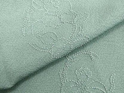 平和屋着物●中国三大刺繍 相良刺繍 総刺繍 豪華色留袖 草花丸文 藍鼠色 正絹 逸品 DAAV8760tw