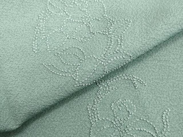 平和屋着物●中国三大刺繍 相良刺繍 総刺繍 豪華色留袖 草花丸文 藍鼠色 正絹 逸品 DAAV8760tw