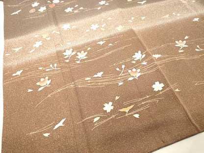 平和屋着物●訪問着 草花文 暈し染め 金彩 正絹 逸品 DAAV8762tw